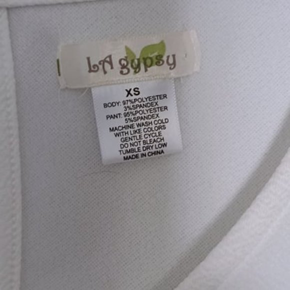 LA Gypsy White And Blue Jumpsuit Size XS - Picture 7 of 7